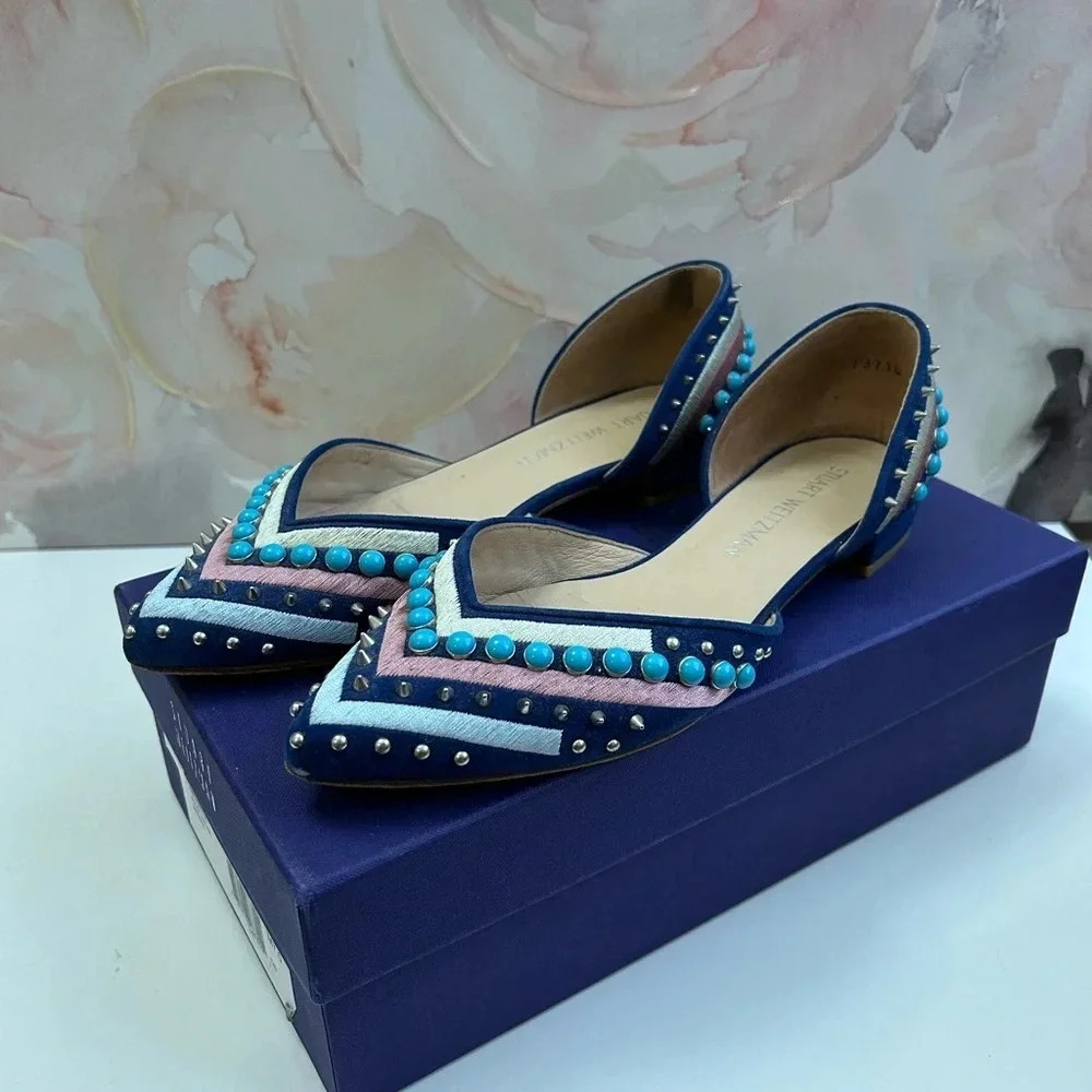 ! Stuart Weitzman Sugar Dots Flats Size 7 - image 1